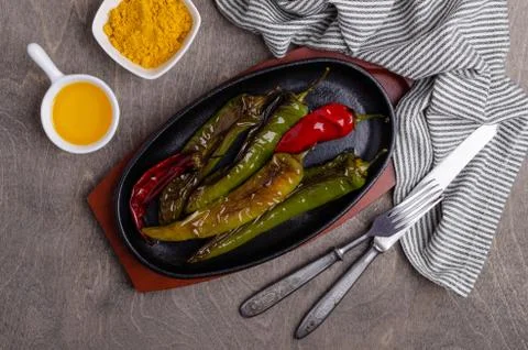 Roasted hot pepper Stock Photos