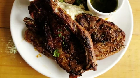 Roasted lamb 4K Stock Footage 145104542