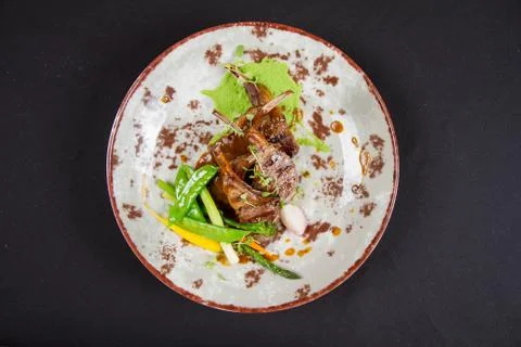 Roasted lamb chops Stock Photos