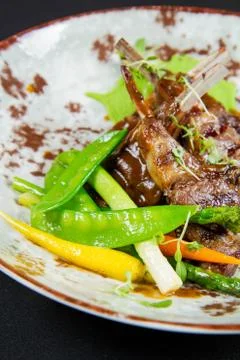 Roasted lamb chops Stock Photos