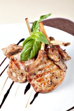 Roasted Lamb Chops Stock Photos