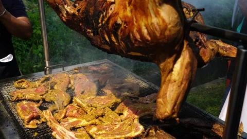 Roasted Lamb Stock Footage 146126063