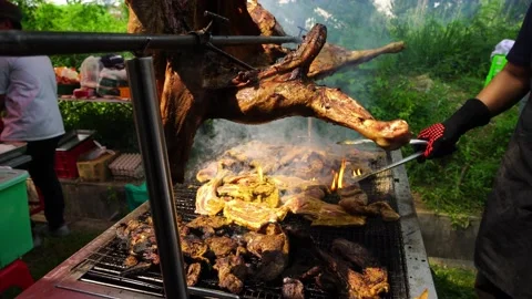 Roasted Lamb Stock Footage 146126377
