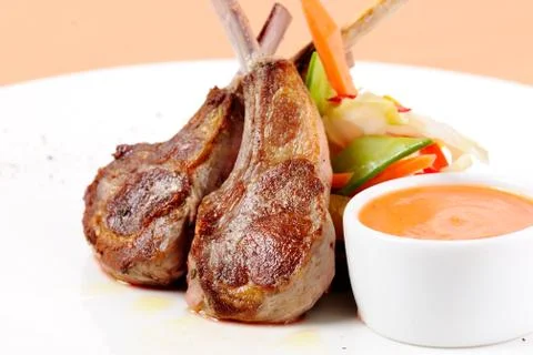 Roasted Lamb Ribs Stock Photos