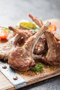 Roasted lamb ribs with Stock Photos