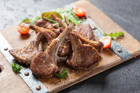 Roasted lamb ribs with 스톡 사진