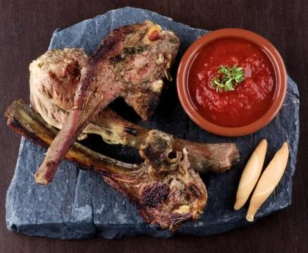 Roasted Lamb Ribs Stock Photos