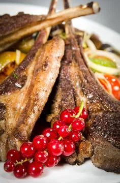 Roasted lamb ribs Stock Photos