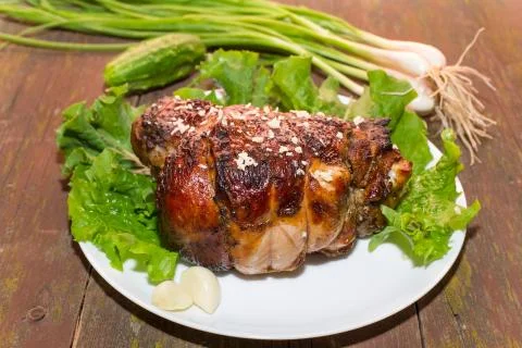 Roasted leg of Turkey Stock Photos