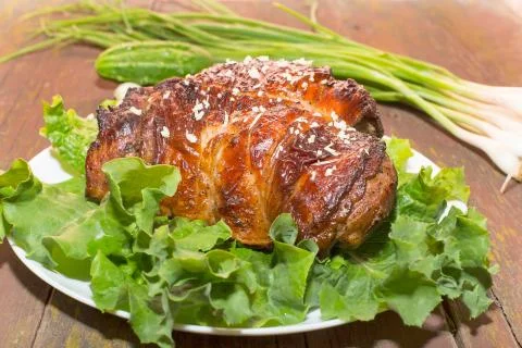 Roasted leg of Turkey Stock Photos