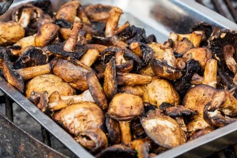 Roasted mashrooms. Stock Photos
