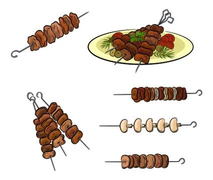 Roasted Meat Barbecue Stock Illustration