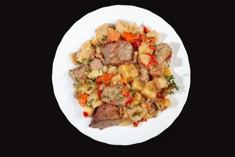 Roasted Meat With Potatoes Stock Photos
