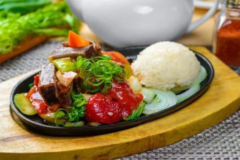 Roasted meat with rice Stock Photos