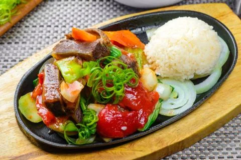 Roasted meat with rice Stock Photos