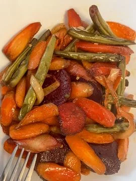 Roasted Mixed Vegetables 스톡 사진
