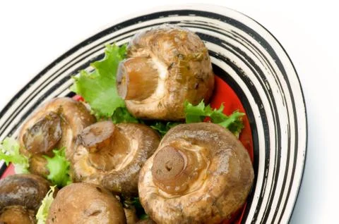 Roasted Mushrooms Stock Photos