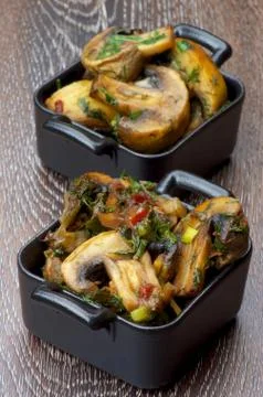 Roasted Mushrooms Stock Photos