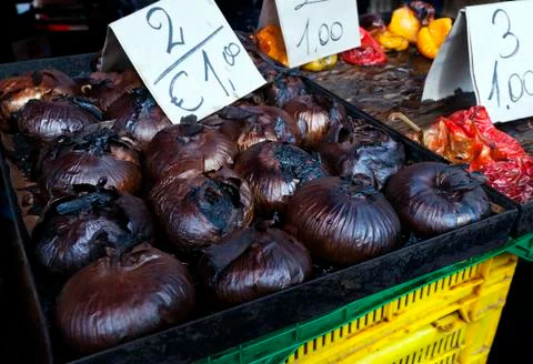 Roasted onions Stock Photos