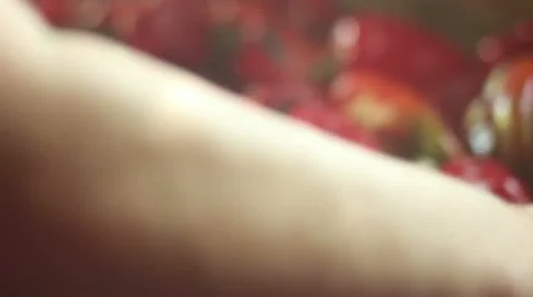 Roasted paprika (fliping) _2 Stock Footage 12248725