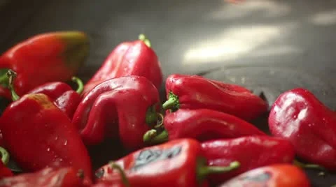 Roasted paprika (preparing) Stock Footage 12243426