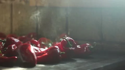 Roasted paprika (smoke) Stock Footage 12246248