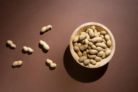 Roasted  peanuts in bowl Stock Photos