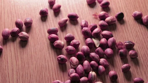 Roasted peanuts in bowl plate Stock Footage 61741600