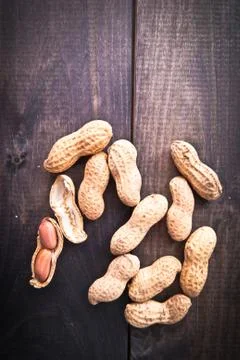 Roasted peanuts frame Stock Photos