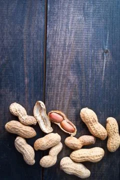 Roasted peanuts frame 库存照片