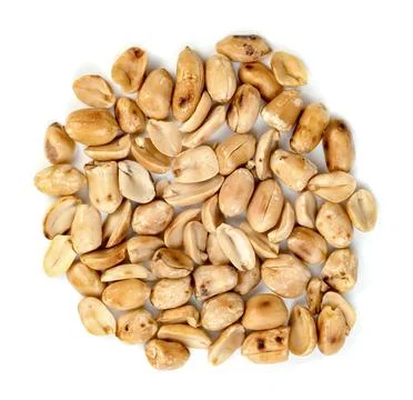 Roasted peanuts isolated on white background Stock Photos
