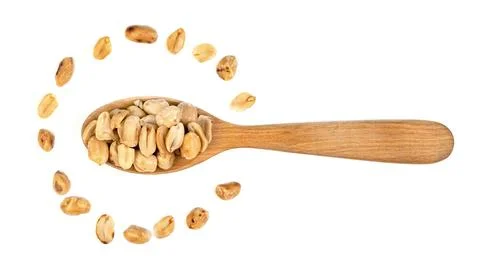 Roasted peanuts isolated on white background Stock Photos