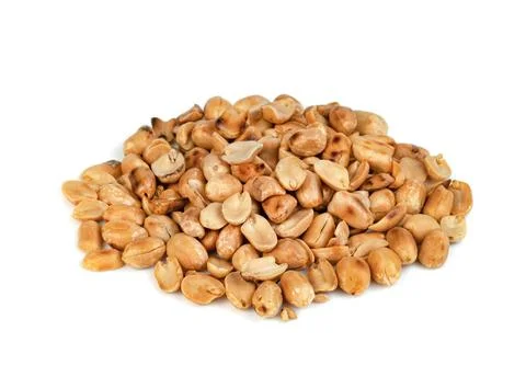 Roasted peanuts isolated on white background Stock Photos