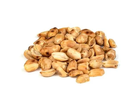 Roasted peanuts isolated on white background Stock Photos