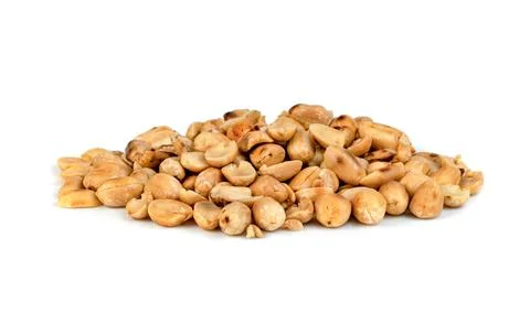 Roasted peanuts isolated on white background Stock Photos