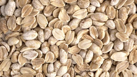 Roasted peanuts rotating overhead shot Stock Footage 86053609