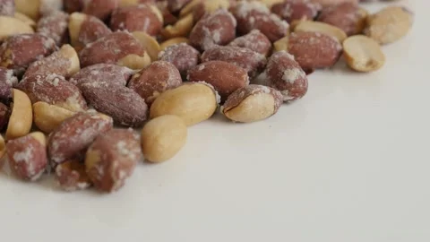 Roasted peanuts on white background Stock Footage 87548390