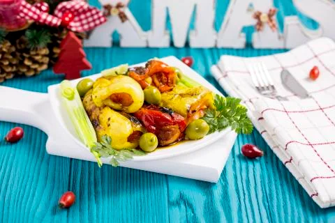 Roasted Peppers with Cheese Stock Photos