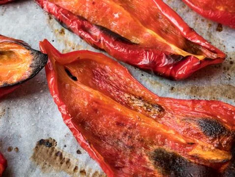 Roasted peppers 库存照片