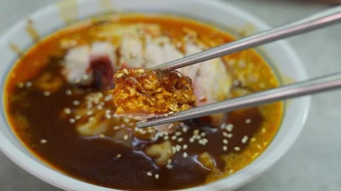 Roasted pork belly close up Stock Footage 300778978