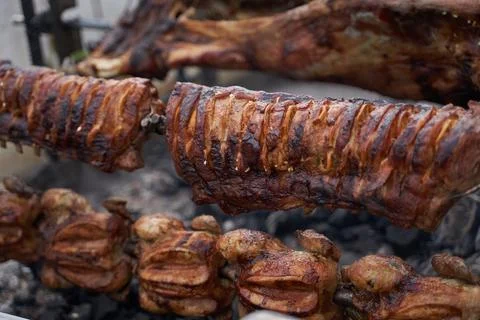 Roasted Pork Chop in The Roaster Foto stock