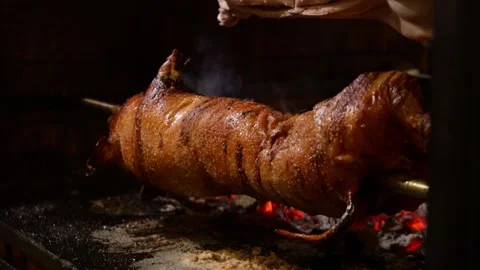 Roasted pork 스톡 동영상 257963418