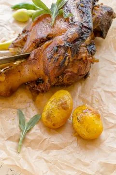Roasted pork knuckle Stock Photos
