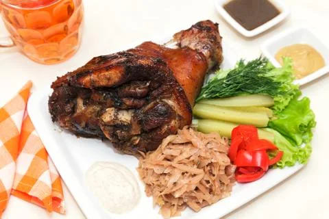 Roasted Pork Knuckle Stock Photos