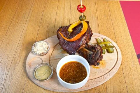 Roasted pork knuckle Stock Photos