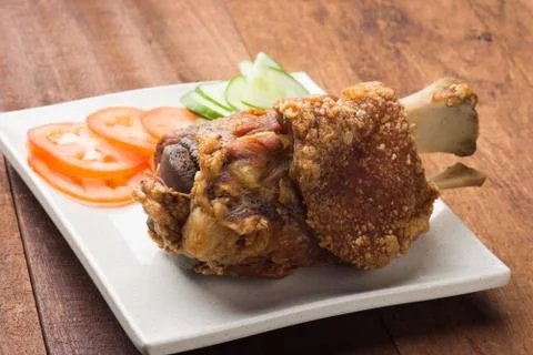 Roasted pork knuckle Stock Photos