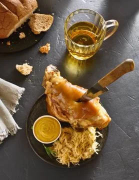 Roasted pork knuckle Stock-Fotos