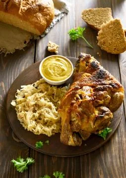 Roasted pork knuckle Stock Photos
