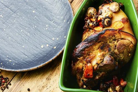 Roasted pork knuckle Stock Photos