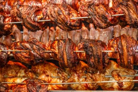 Roasted pork knuckles Stock Photos